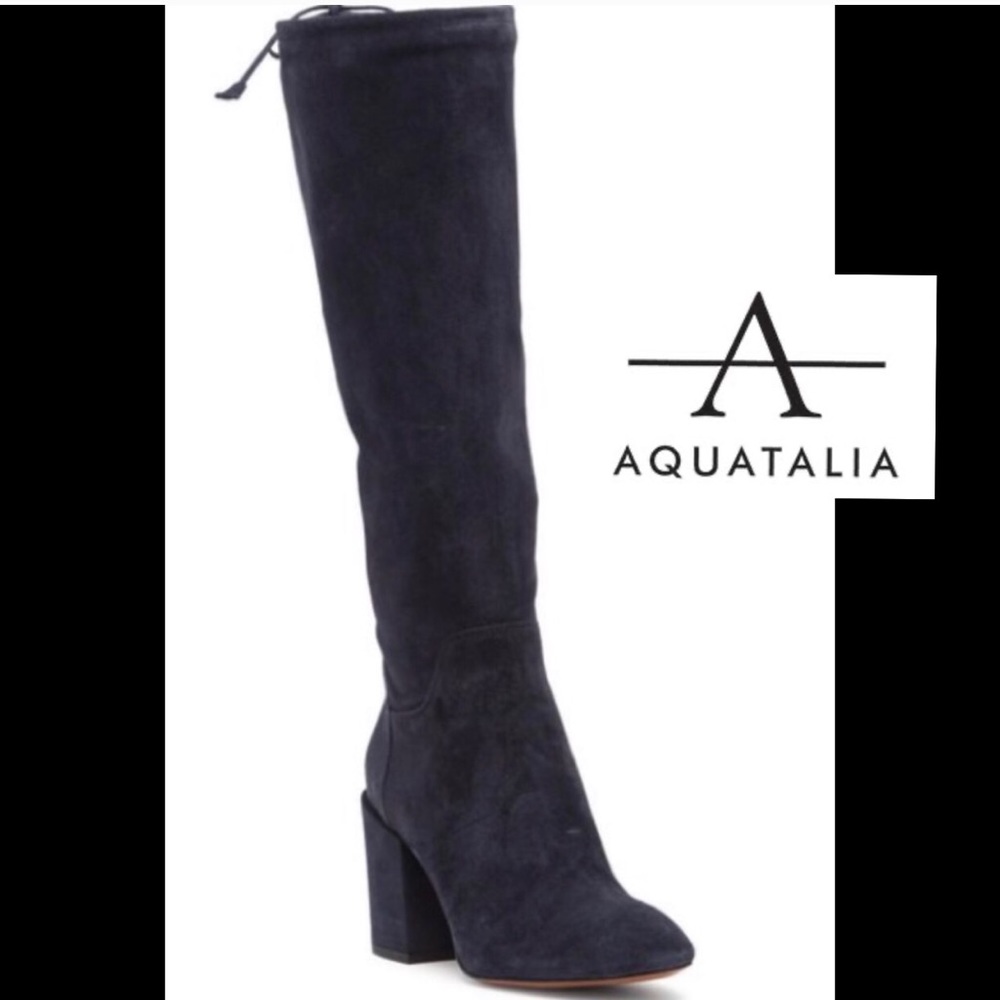 Aquatilia Floriana Navy Suede Tall Boots